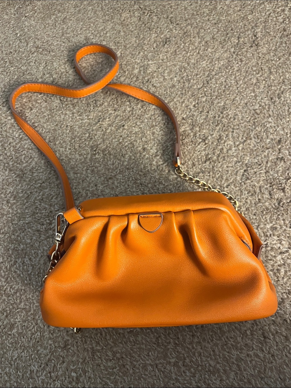 a new day Orange Gathered Crossbody Shoulder Bag